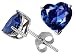 2.00 cttw Heart Shape Created Sapphire Earring Studs LIFETIME WARRANTY
