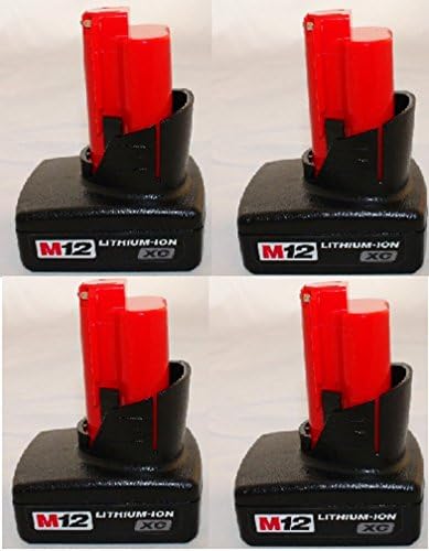 4 pack Brand New Battery Replace for Milwaukee M12 XC 3A 3000Mah Power Lithium Li-ion Rechargeable Battery for Cordless Tools High Capacity Lithium cells