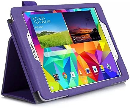 Dengpin Pu Leather Folio Stand Protective Case Cover with Card Holder&amp;hand Strap Will for Samsung Galaxy Tab A 9.7 P550 P555 ,9.7" Tablet, T550 T555 (Purple)
