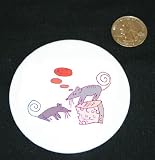 3 button / pin printed with math, thinking, mouse, cheese, pair
