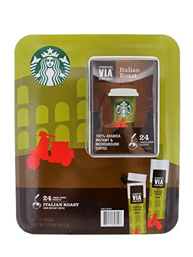 Starbucks Via Ready Brew, Italian Roast Extra Bold Instant Coffee, 100% Arabica Instant and Microground Coffee, 24 Single Serve Packets. image