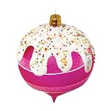 Department 56 Glitterville Frosting Pink Stripe Glass Ball Ornament, Set of 4
