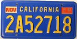 California Antique Blue background with yellow letters License Plate
