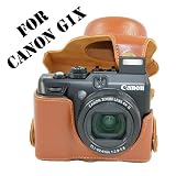 MegaGear "Ever Ready" Protective Light Brown Leather Camera Case, Bag for Canon PowerShot G1X , G1 X
