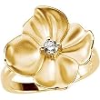 14K Yellow Gold Diamond Flower Ring - 0.10 Ct.