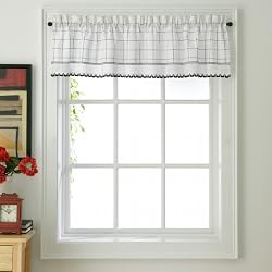 Adirondack Kitchen Curtain - Valance - Ecru/Toast