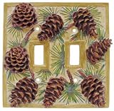 Wood: Pinecone Lodge Double Switchplate