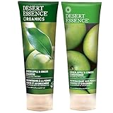 Desert Essence All Natural Organic Green Apple & Ginger Volumizing Shampoo and Conditioner Bundle With Aloe Vera, Kelp, Nettle and Ginger for Cleansing Environmental Pollutants, 8 fl. oz. each