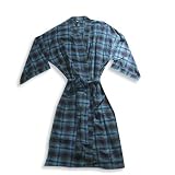 Claiborne - Mens Flannel Plaid Robe, Blue, Navy, Green