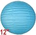 Turquoise Blue Chinese/Japanese Paper Lantern/Lamp 12" Diameter - Just Artifacts Brand