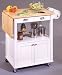 Kitchen & Housewares : White Wood Top Kitchen Cart with Drop Leaf
