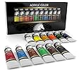 Acrylic Paint Set - Artist Quality Paints for Painting Canvas, Wood, Clay, Fabric, Nail Art, Ceramic & Crafts - 12 x 12ml Vibrant Heavy Body Colors - Rich Pigments - Professional Supplies by MyArtscape