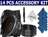 Essential Kit for NIKON (D40, D50, D60, D80, D90, D300S, D3000, D3100, D5000, D5100, D7000), Includes: 0.43x Wide Angle Fisheye High Definition Lens + Adapter Ring Kit + Lens Cleaning Pen + 4 Microfiber Cleaning Cloths(Blue)+ 1 Ultra Fine GOJA Microfiber