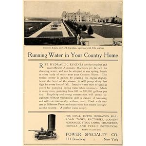 1906 Ad Biltmore Estate Rife Engines Power Specialty Co - Original Print Ad