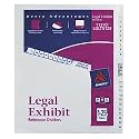 Legal Exhibit Dividers, 8.5"x11", 1-25 Side Index Tab, White AVE11370