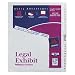 Legal Exhibit Dividers, 8.5"x11", 1-25 Side Index Tab, White AVE11370