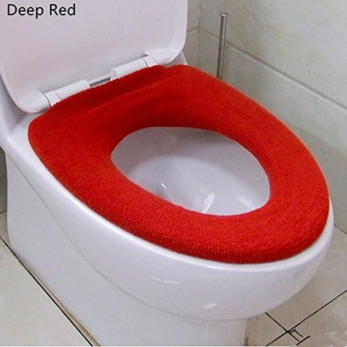 OUTUOU Toilet Seat Cover Soft and Warm Toilet Seat Cushion (Deep Red)