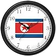 North Korea Flag Wall Clock by WatchBuddy Timepieces (Hunter Green Frame)