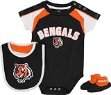 Cincinnati Bengals Newborn Black Team Creeper, Bib, Bootie Set Amazon.com