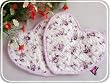 2pc Lovely Purple Heart QuiltedCotton Oven Mitt&Hot Pad