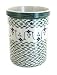 Blue Rose Polish Pottery Sage Floral Utensil Jar