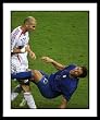 2006 Italy and France Framed 8x10 Photograph World Cup Champion Zinedine Zidane Headbutting Marco Ma