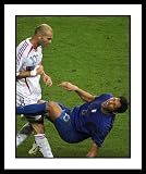 2006 World Cup - Zinedine Zidane Headbutting Marco Materazzi - Framed 8x10 Photograph Image