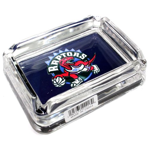 Detail image Toronto Raptors Glass Ashtray - Dimensions 3 Inch x 4 Inch - Simulated Black Velvet Botton