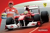 Posters: Formula 1 Poster - Ferrari F1, Fernando Alonso (36 x 24 inches)