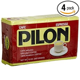 Pilon Espresso 100 % Arabica Coffee, 10-Ounce Bricks (Pack of 4)