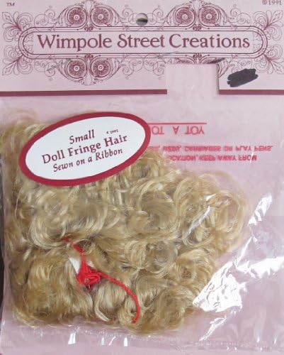 WIMPOLE Craft DOLL FRINGE HAIR Sewn on a RIBBON Size SMALL Color BLONDE (Strawberry Blond) (1991)