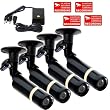 VideoSecu 4 of Outdoor Sony CCD Bullet Security Cameras Weatherproof 3.6mm Wide View Angle Lens for CCTV DVR Home Surveillance System with Power Supply BC27BK4 CMA