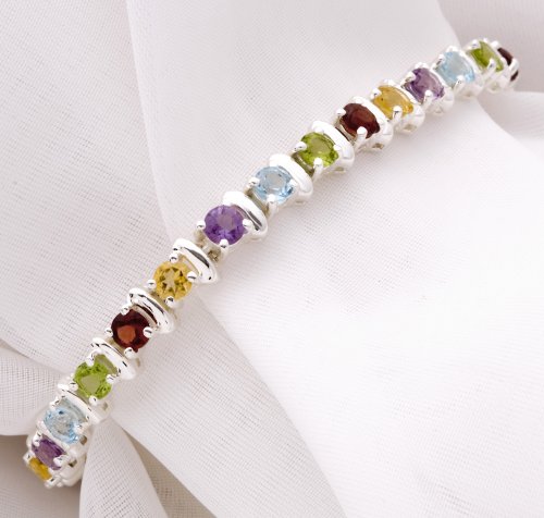 Click here to buy Sterling Silver Gemstone Bracelet by JILCO.