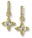 Cushion Leaf Pave Diamond Earring Charms - White Topaz - by Zasha Signature Jewelry