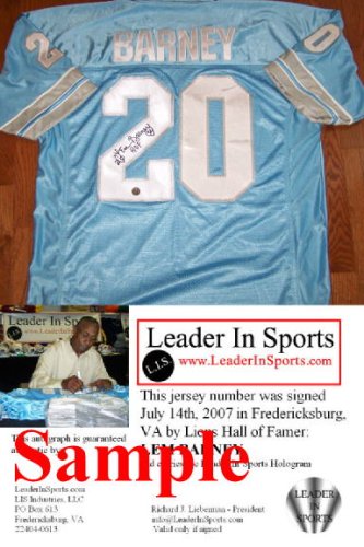 Lem Barney Signed Jersey - Detroit Lions