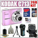 Kodak Easyshare C713 7MP Digital Zoom Camera (Pink) + 2GB Deluxe Accessory Kit
