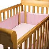 BreathableBaby Crib Bumper for Slatted Cribs - Pink