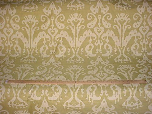 Circa 1801 / Valdese Weavers Basmati in Citrus - Exotic Citron Ikat Kilim Jacquard Designer Upholstery Drapery Fabric - By the Yard