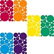Primary Colors Removable Polka Dots Wall Stickers Set - Red, Orange, Yellow, Green, Blue, Purple