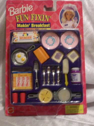 Barbie Fun Fixin Making Breakfast Magic Toy Food Set