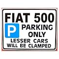 Fiat 500 Car Parking Sign - Gift for abarth sport classic models - Size Large 205 x 270mm