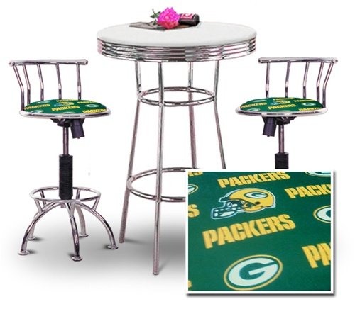 Chrome Bar Table & 2 Chrome Adjustable 24