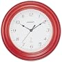 Atomix 00567 11 1/4" Atomic Clock (Red Finish Ridged Hardwood Frame)