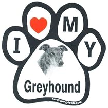 Greyhound Paw Magnet (Black/White, 6in)