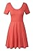 Jc.kube Womens short Sleeve Floral Skater Swing Casual Dress