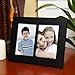 Adeco 2 Openings Decorative Black Wood Wall hanging or Desktop Table Top display Couple Picture Photo Frame - Made to Display Two 4x6 Photos