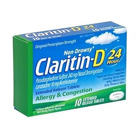claritin-d 24 hour allergy and congestion, tablets - 10 ea