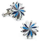 Blue/Pink Daisy Cufflinks