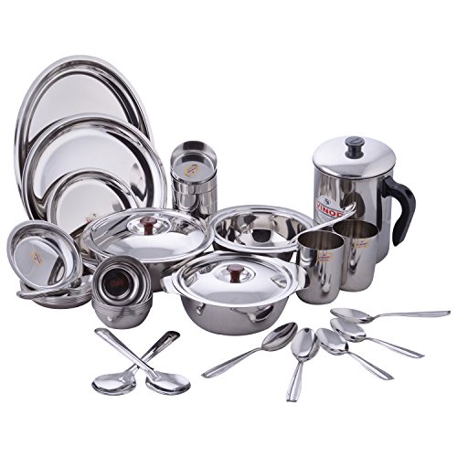 Vinod Elegance Steel Dinner Set, 61 Piece available at Amazon for Rs.6400