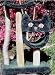 2 Level Sisal  Cedar Cat Face : Color BLUE : Leg Covering SISAL ROPE ON ONE LEG : Size 1 CRADLE, 1 CAT FACE